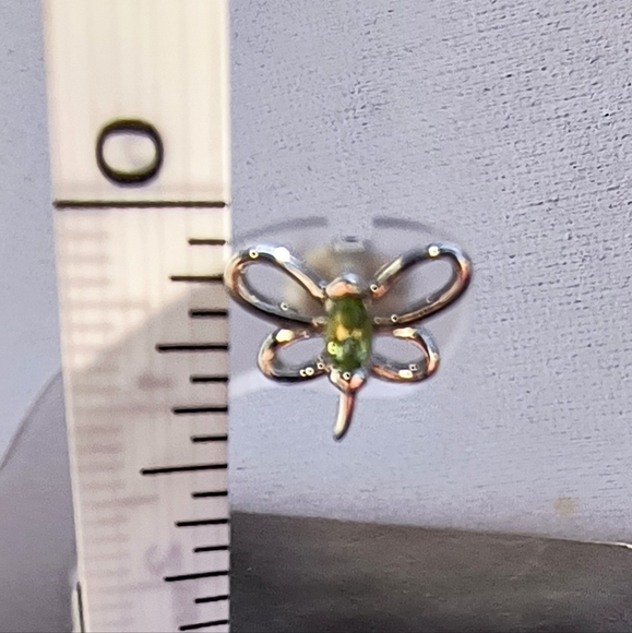 Peridot & Sterling Silver Dragonfly Earrings - Picture 6 of 7